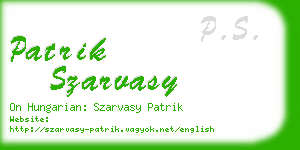 patrik szarvasy business card